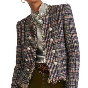 Veronica Beard Metalic Tweed dickey jacket sz 6